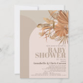 Boho Pampas Grass Roze Baby shower per post Kaart (Voorkant)