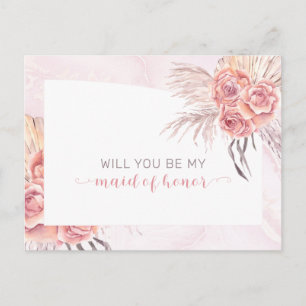 Boho Pampas Grass  Rozen ingediend door het geacht Uitnodiging Briefkaart