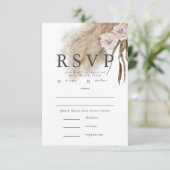 Boho Pampas Grass RSVP avec choix de repas (Debout devant)