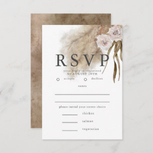 Boho Pampas Grass RSVP met Maaltijd Keuze
