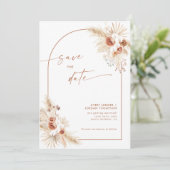 Boho Pampas Grass Sparen de Datum Kaart (Staand voorkant)