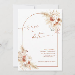 Boho Pampas Grass Sparen de Datum Kaart