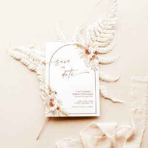 Boho Pampas Grass sparen de Datum Uitnodiging