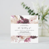 Boho Pampas Grass Square Weddenschap Kaart (Staand voorkant)