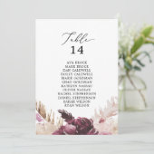Boho Pampas Grass Table Number Kaarten (Staand voorkant)