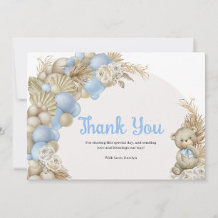 Boho Pampas Grass Teddy Bear Baby shower Merci