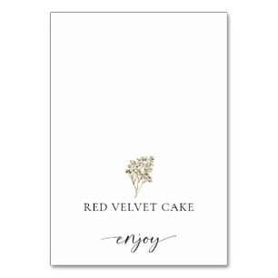 Boho Pampas Grass Tented Food Label Wedding Buffet Kaart