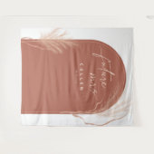 Boho Pampas Grass Terracotta Arch Vrijgezellenfees Wandkleed (Voorkant (horizontaal))