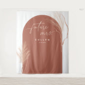 Boho Pampas Grass Terracotta Arch Vrijgezellenfees Wandkleed (Voorkant)