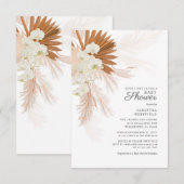 Boho Pampas Grass Terracotta Baby shower Kaart (Voorkant / Achterkant)