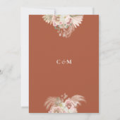 Boho Pampas Grass Terracotta Engagement Party Kaart (Achterkant)