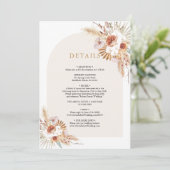 Boho Pampas Grass Terracotta - Uitnodiging (Staand voorkant)