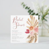 Boho Pampas Grass Terracotta Vrijgezellenfeest Kaart (Staand voorkant)