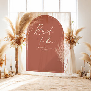 Boho Pampas Grass Terracotta Vrijgezellenfeest Wandkleed