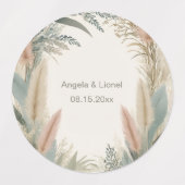 Boho Pampas Grass Terracotta Wedding Labels (Design 1)