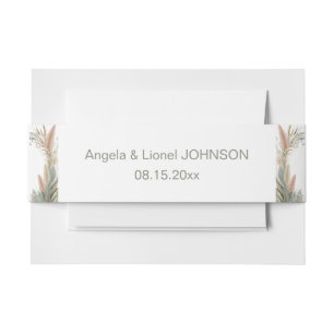 Boho Pampas Grass Terracotta Wedding Uitnodigingen Wikkel