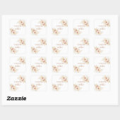 Boho Pampas Grass Terracotta Wedding Vierkante Sticker (Vel)