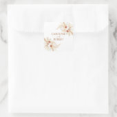 Boho Pampas Grass Terracotta Wedding Vierkante Sticker (Tas)