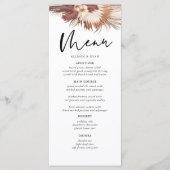 Boho Pampas Grass Terrain Mariage Menus (Devant)