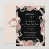 BOHO Pampas Grass Tropical Black Waterverf Floral Kaart (Voorkant / Achterkant)