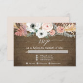 Boho Pampas Grass Tropische Bloemen RSVP (Voorkant / Achterkant)
