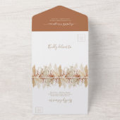 Boho Pampas grass trouwt allemaal in één uitnodigi All In One Uitnodiging (Buitenkant)