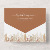 Boho Pampas grass trouwt allemaal in één uitnodigi All In One Uitnodiging (Achterkant)
