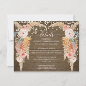 Boho Pampas Grass Twinkle Rustic - Gegevens Kaart (Voorkant)