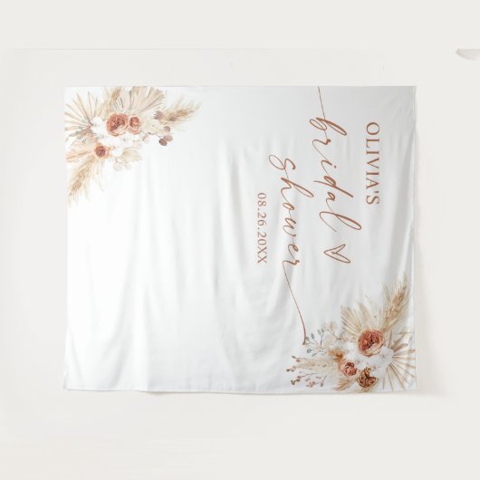 Boho Pampas Grass Vrijgezellenfeest Backdrop Wandkleed (Voorkant (horizontaal))