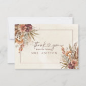 Boho pampas grass vrijgezellenfeest bedankje bedankkaart (Voorkant)