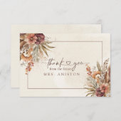 Boho pampas grass vrijgezellenfeest bedankje bedankkaart (Voorkant / Achterkant)