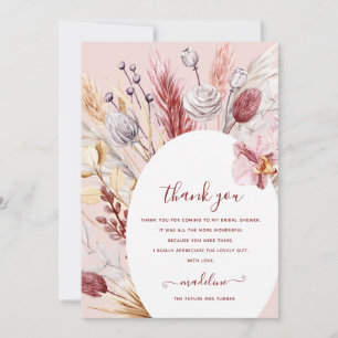 Boho Pampas Grass Vrijgezellenfeest Hartelijk dank Aankondiging