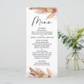 Boho Pampas Grass Vrijgezellenfeest Menu (Staand voorkant)