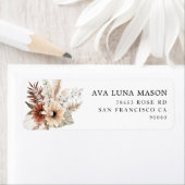 Boho Pampas Grass Vrijgezellenfeest Return Address Etiket (Insitu)