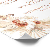 Boho Pampas Grass Vrijgezellenfeest Welkom Poster (Hoek)