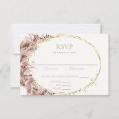 Boho Pampas Grass Wedding Carte RSVP avec Repas (Devant)