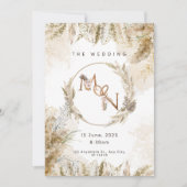 Boho Pampas Grass Wedding Invitation  (Devant)