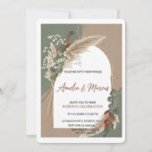 Boho Pampas Grass Wedding Invitation  (Devant)