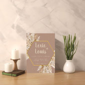 Boho Pampas Grass Wedding Invitation — Beige/Blush Kaart