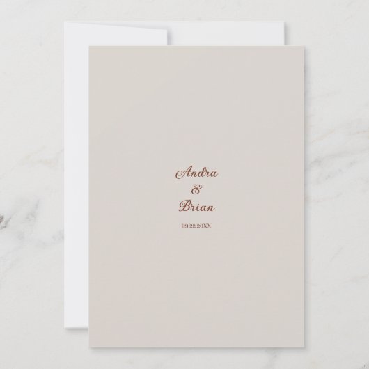 Boho Pampas Grass Wedding Kaart (Achterkant)