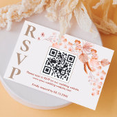 Boho Pampas Grass Wedding Online QR Code RSVP Kaartje