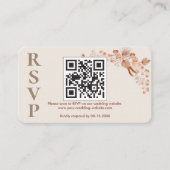 Boho Pampas Grass Wedding Online RSVP QR Code Informatiekaartje (Voorkant)