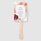 Boho Pampas Grass Wedding Program Fan Handwaaier (Voorkant)