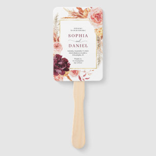Boho Pampas Grass Wedding Program Fan Handwaaier