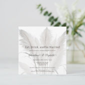 Boho Pampas Grass Wedding Rehearsal Dinner Kaart (Staand voorkant)