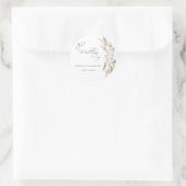 Boho Pampas Grass Wedding Ronde Sticker (Tas)