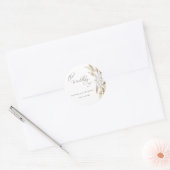 Boho Pampas Grass Wedding Ronde Sticker (Envelop)