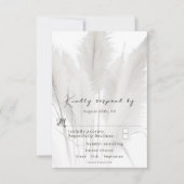 Boho Pampas Grass Wedding RSVP Kaartje (Voorkant)