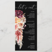 Boho Pampas Grass Wedding Vrijgezellenfeest Menu (Voorkant)