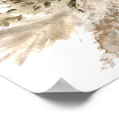 Boho Pampas Grass Wedding Welkomstteken Poster (Hoek)